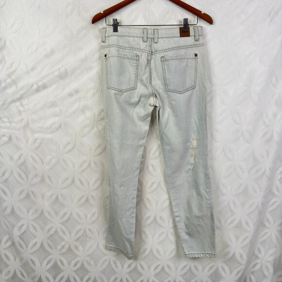 RVCA Women's Jeans Size 27 Denim Mid Rise Narrow Relaxed Fit Distressed - Picture 6 of 8